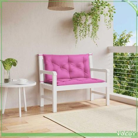 361676 Coussins de banc de jardin lot de 2 rose 100x50x7 cm tissu (1/5)