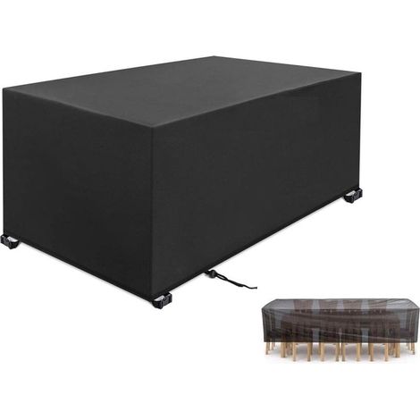 Schutzhülle für Gartenmöbel 152 x 104 x 74 cm, schwarz, sehr widerstandsfähiges 420D Oxford-Gewebe, winddicht, schneedicht, UV-beständig, reißfest. (1/4)