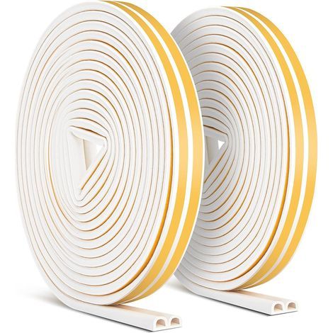 20m Bande de Joint, Auto-adhésif Anticollision Joint de Porte, D-Profi Joint d'étanchéité de Porte et Fenêtre pour Anti-intempéries/isolation acoustique - 9mm6mm (1/5)
