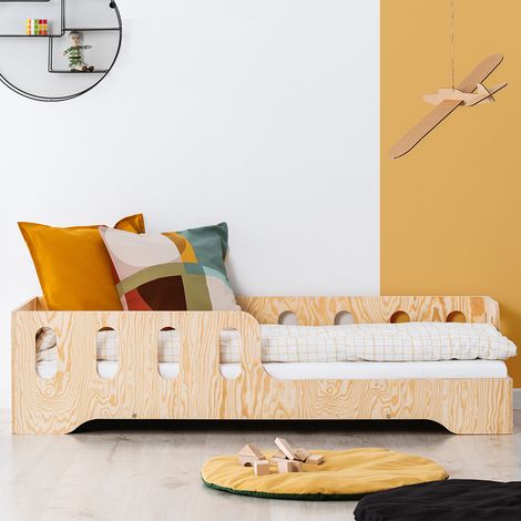 Lit 70x140 entrée droite sommier inclus Estelle Bois