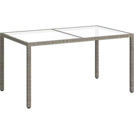 Maison Exclusive - Gartentisch 150x90x75 cm Hartglas und Poly Rat