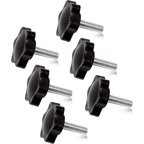 Lot de 6 boutons à vis de serrage M6 x 20 - Forme hexagonale prune - Filetage métrique (1/5)
