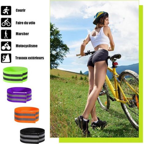 8 Pièces Brassard Reflechissant, Bande Reflechissante Brassard Sécurité Bande Lumineux Running Accessoire Running pour Le Cyclisme (1/5)