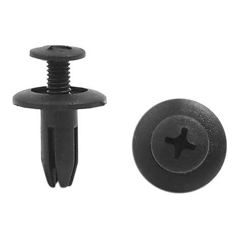 50 Pièces Auto Voiture Rivet Plastique Trou 6mm Garde-Boue Porte Clip Poussoir Noir (1/2)