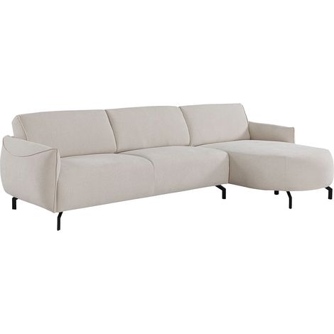 Canapé d'angle droit en tissu beige FERIONA (1/5)