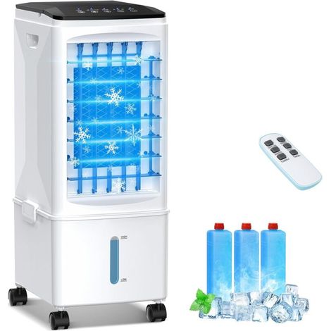 Climatiseur Mobile - Rafraîchisseur D'Air Par Évaporation - 3 Vitesses - Réservoir 9 5 L - Pour Salon Chambre Bureau - 1 Pièce (1/5)