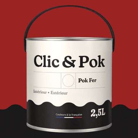 Peinture Fer Antirouille – Métal Extérieur Intérieur, Satinée, Protection Rouille - 2,5L - RAL 3002 - Rouge carmin