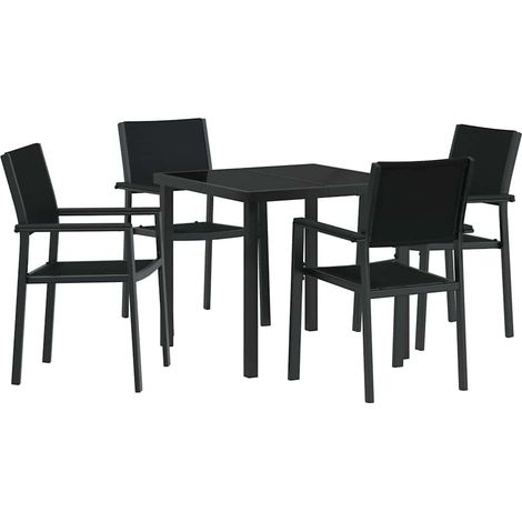 Maison Exclusive - Ensemble de salle à manger pour jardin 5 pcs Noir (1/5)