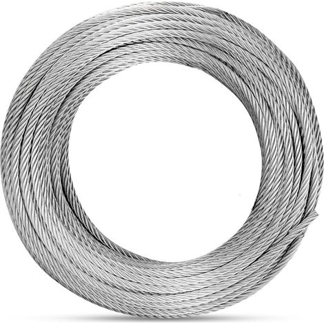 Fune in Acciaio Inox Resistente alla Corrosione e Ideale per Ambienti Nautici -2 mm x 25 mt (1/5)