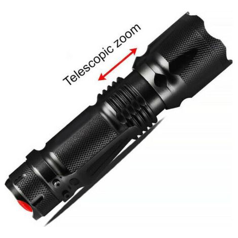 Torche lumineuse zoom focus torche d'éclairage L2 torche mini portable rechargeable torche lumineuse forte (1/3)