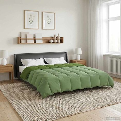 Winterbettdecke Gepolstert Grün 220 x 240 cm Mikrofaser