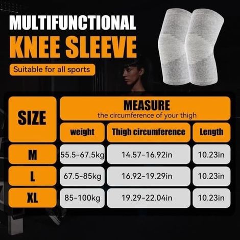 Genouillères en bambou, lot de 2 genouillères de sport pour hommes et femmes, soutien du genou pour l'arthrose, genouillères élastiques (XL) (1/3)