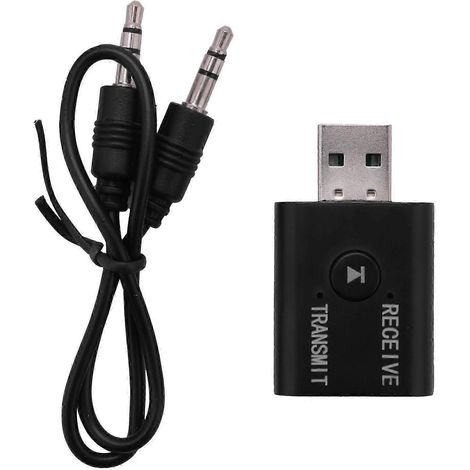Mini adaptateur récepteur sans fil Bluetooth 5.0, émetteur audio stéréo, dongle auxiliaire USB 3,5 mm, compatible avec ordinateur portable, TV et PC. WHBYV (1/4)