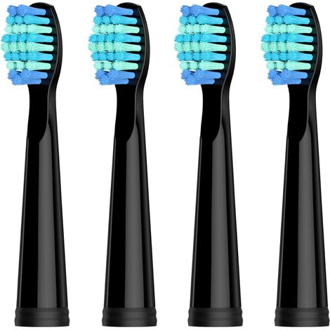 4 Pack Electric Toothbrush Heads Compatible with D7/D8/FW507/FW508/FW551/917/959/SG-958/SG-551/SG-507/508 Soft Bristles Black (1/5)