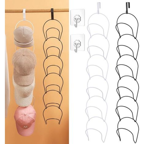 Set da 12 pezzi – Appendiabiti – Porta cappellini da baseball – Per sciarpe, borse, armadi e asciugamani – Scaffale portaoggetti in metallo (1/5)