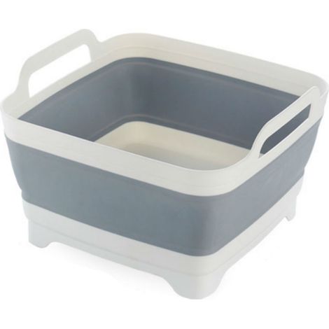 Évier pliable avec bonde et poignée, bassine pliable, récipient à eau pliable, bassine de stockage d'eau portable pour la vaisselle, camping, randonnée, cuisine à la maison
