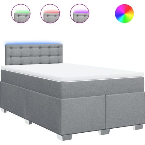 Maison Exclusive - Boxspringbett mit Matratze Hellgrau 120x200 cm (1/5)