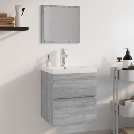 Badmöbel-Set Grau Sonoma Holzwerkstoff