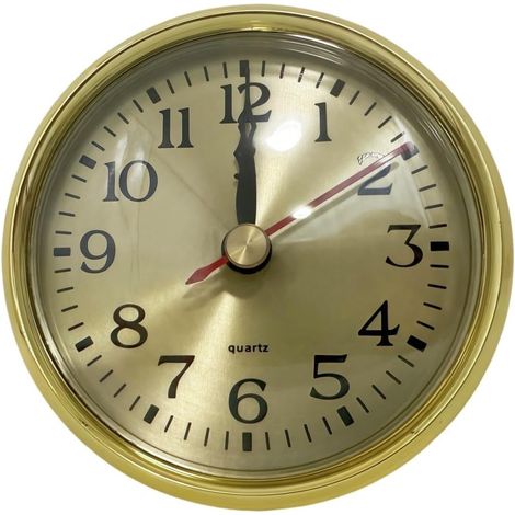 Insert d'horloge à quartz doré de 80 mm pour cadran, chiffres arabes, mouvement silencieux pour bricolage, décoration murale, pièces de rechange pour projets de décoration d'intérieur (1/5)