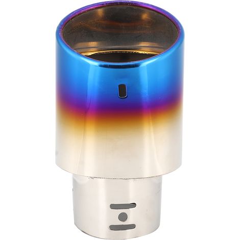 Bouche d'échappement en acier inoxydable bleu titane pour voiture, diamètre 62mm / 2.4 pouces, pour modification du silencieux arrière. (1/5)