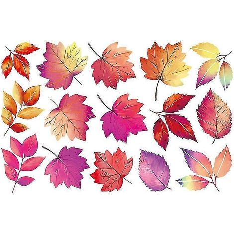 Autocollants muraux feuilles pour enfants - Décoration murale Thanksgiving - Autocollants de porte feuilles pour enfants - Décoration murale Thanksgiving (1/4)