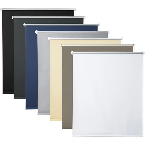 WOLTU Estor enrollable opaco térmico puerta ventana aislante sin agujeros Blanco 75x150 cm