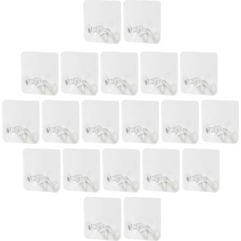 Lot de 20 crochets muraux en plastique pour prises électriques, sans abîmer les murs, organisateur de câbles auto-adhésif (1/5)