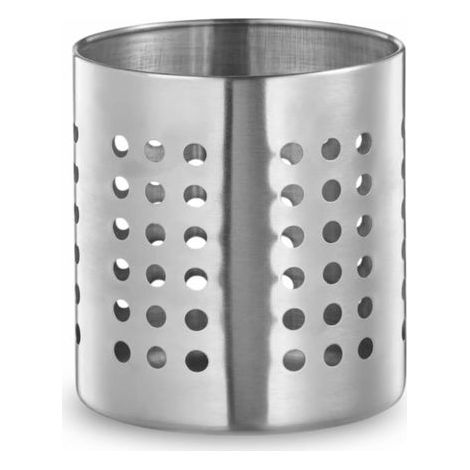 Pot de cuisine perforé en acier inoxydable – 12,2 x 13 cm – Organisateur pratique pour ustensiles de cuisine (1/5)