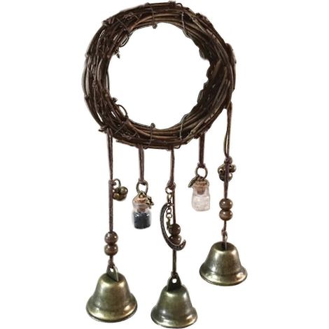 Décorations de porte : cloches de sorcière, carillons éoliens, couronnes, cloches de sorcière à suspendre pour la maison, poignées de porte, décorations de sorcellerie (1/5)