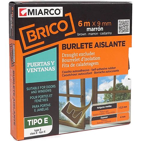 BURLETE CAUCHO TIPO E MARRON 9MM×6 10764 MIARCO