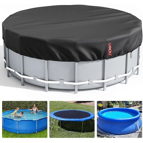 Bâche ronde LXKCKJ de 5,5 m (18 pi), bâche solaire pour piscines hors sol, protection hivernale avec accessoires, bâche en polyéthylène idéale pour (1/5)