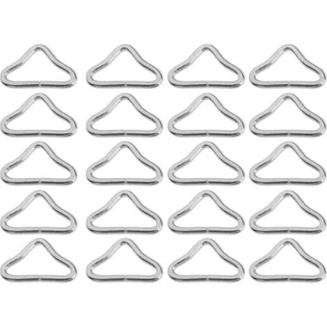 Resorte de trampolín, hebilla triangular de trampolín, anillos en V de acero inoxidable para trampolín, hebilla triangular para sujetar pulseras, 20 unidades