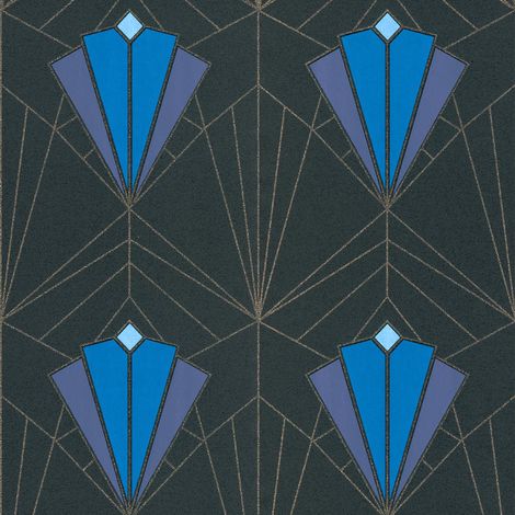Isadora Blue Gold Wallpaper Debona Paste The Wall Glitter Textured Vinyl (1/4)