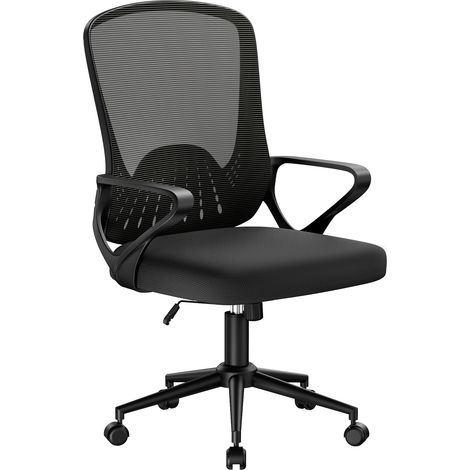 Ergonomic Mesh Office Chair with Storage Back Flip-Up Arms Swivel Desk Chair Black