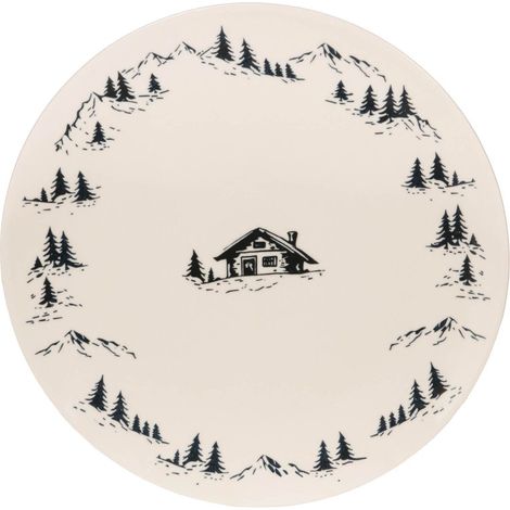 Table Passion - Plat rond 32cm Alpages noir (1/4)