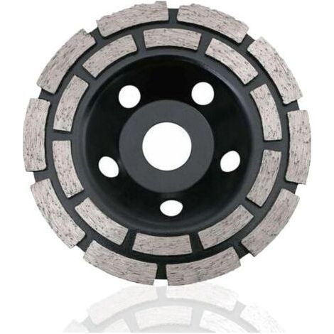 Disque Diamant, Diamant à Meuler Béton 230 x 22,2 mm Double Rangée, Meule Diamantée Universelle pour Poncer Béton, Pierre, Granit Chape, Maçonnerie, Usage Universel-Chrom (1/5)