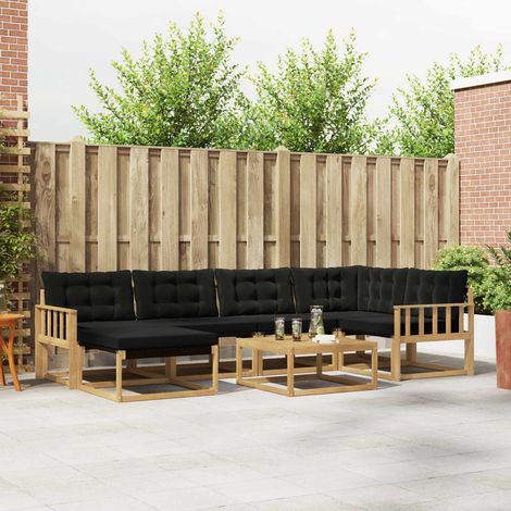 vidaXL Outdoor-Sofagarnitur 7 pcs Weiß und Schwarz 79 x 79 x 37 cm (1/5)