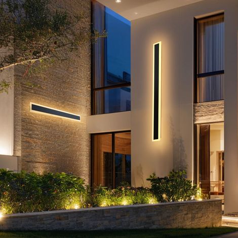 VEVOR Applique da Parete per Esterni, 10 W, 2 Pezzi, Applique da Parete a LED Moderne da 1000 mm, Bianco Caldo 3000 K, IP65 Impermeabile, Luce Multi Direzionale, per Veranda, Garage