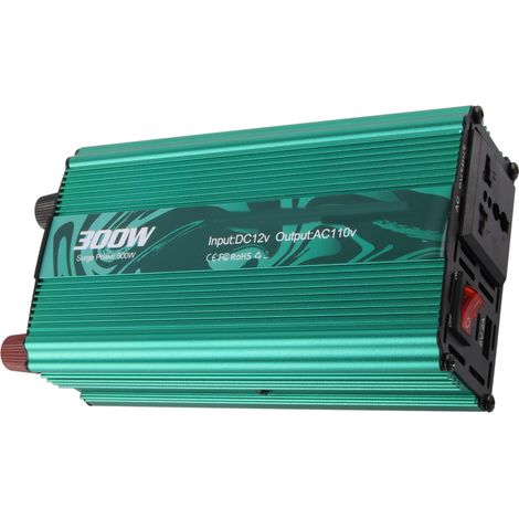 Convertisseur CC/CA en alliage d'aluminium, réparation intelligente, onduleur de puissance à onde sinusoïdale 300 W, 12 V à 110 V vertical (1/5)