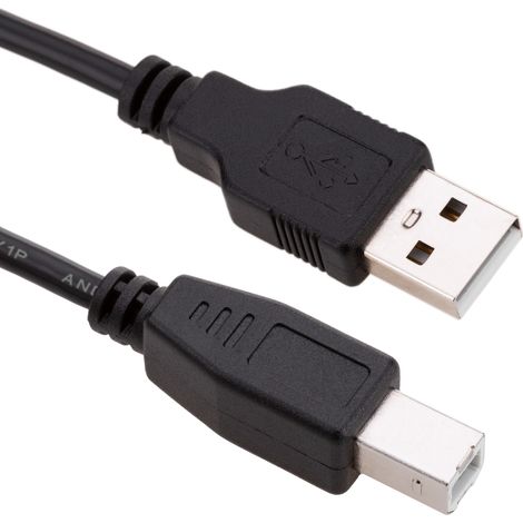 BeMatik - Câble d'imprimante noir USB A mâle vers USB B mâle 1 m (1/5)