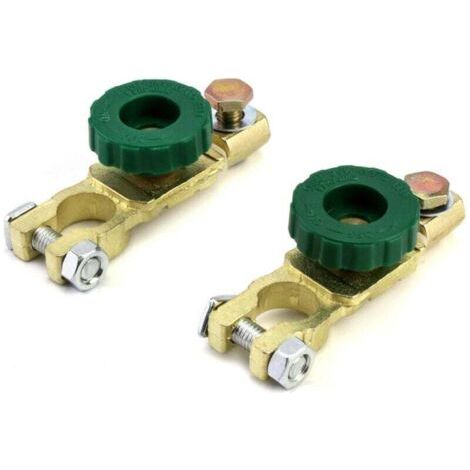 BUNTHAUS PA Universel interrupteur coupe batterie , Isolateur de batterie de voiture en alliage de zinc , pour véhicules de tracteur camping-car de camion de voiture de bateau, 2 pièces (1/4)