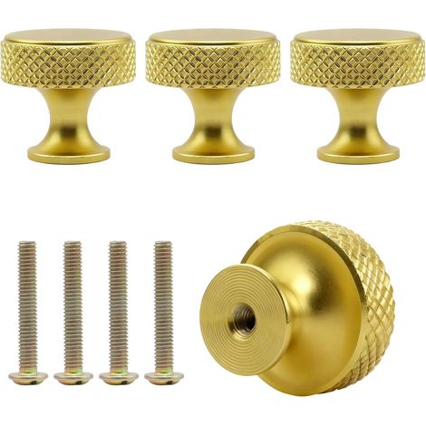 4 Pièces Bouton Meuble, Alliage D'aluminium, Doré Boutons de Portes pour Placards, Antidérapant Poignée Armoire, Comprend 4 Vis (1/5)