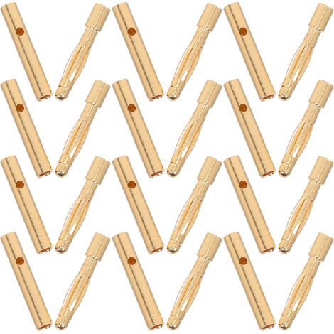 30 Ensembles Banane Plaquée Or Connecteurs Mâle pour Moteur Batterie Esc Fiches Banane Audio et Prise Haut-Parleur pour Modèles Rc et Réparation (1/5)