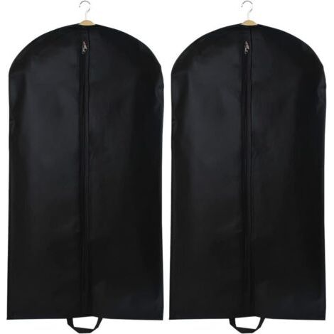 Pair 2 sac de costume, protège vêtement respirant suspendu, housse anti poussière pliable, sac de rangement pour vêtements avec fermeture éclair, Pour l'organisation de la garde robe et les voyages (n (1/4)