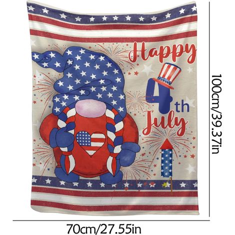 Couverture En Flanelle - 70 X 100 Cm - Polyester 100 % - Pour Canapé Chaise Chambre - Décor Patriotique - 1 Pièce (1/2)