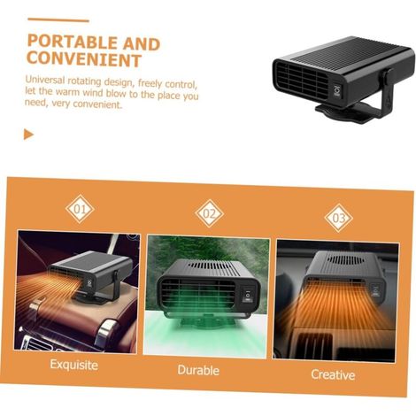 Ventilatore multifunzione auto, sgelatore parabrezza, riscaldamento portatile, raffreddamento automatico, 2 in 1 (1/3)