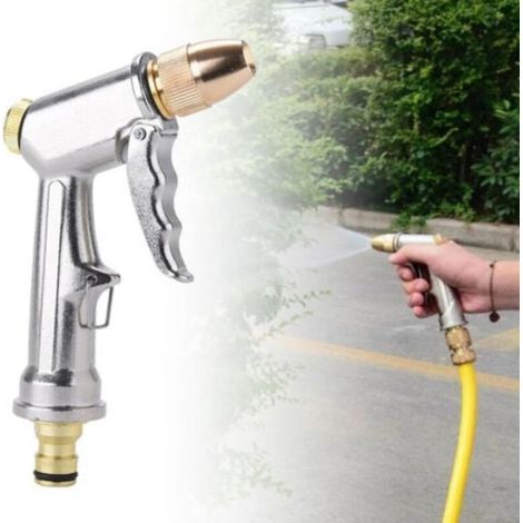 YMYNY Pistolet d'arrosage métal Pistolet Arrosoir, bouton de contrôle de débit facile, Pulvérisateur de Jardin à haute pression professionnel, Puissant pour Lavage de Voiture, Arrosage de Jardin (1/5)