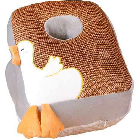 Coussin de bureau en rotin double face style cartoon, respirant, coton doux pour sieste au travail ou à la maison, motif oie, matelas de lit chambre. (1/5)