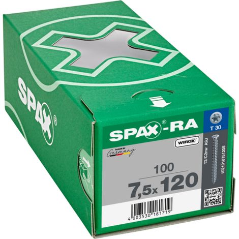 Tornillo Spax torx 7.5x120mm 100 unidades PVC aluminio