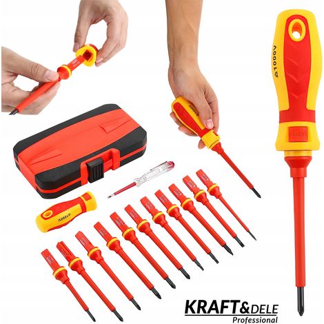 Set di 14 cacciaviti elettrici isolati Kraft&Dele (1/5)